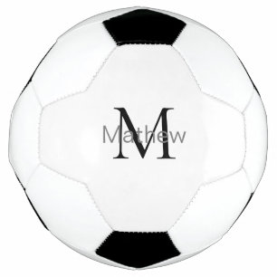 Ballon De Foot simple lettre initiale monogramme ajouter votre no