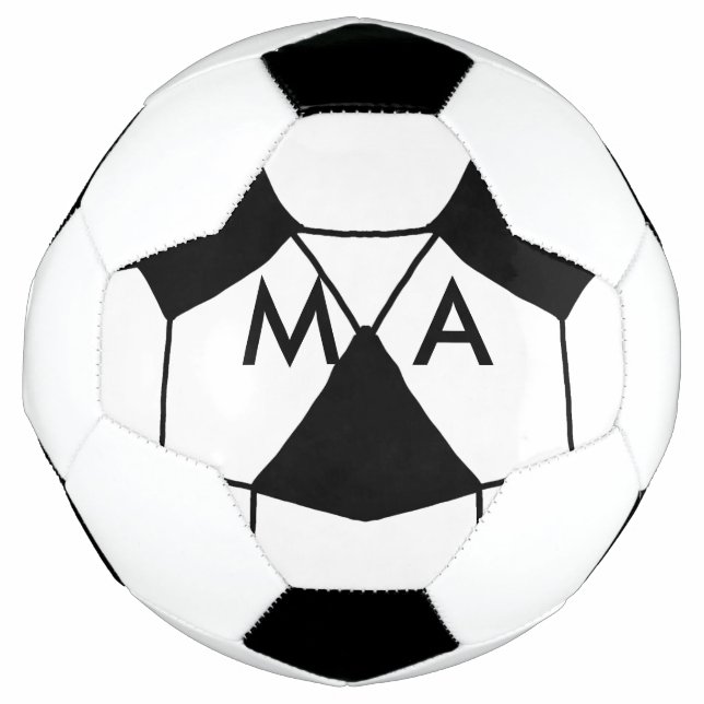 Ballon De Foot Simple monogramme ajouter votre nom lettre man min (Devant)