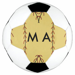 Ballon De Foot Simple monogramme ajouter votre nom lettre man min
