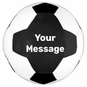 Ballon De Foot Simple noir et blanc Votre message Modèle texte