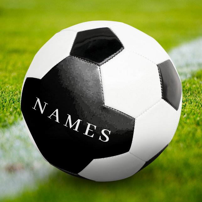 Ballon De Foot Simple noir personnalisé Ajoutez votre nom Élégant (Créateur téléchargé)