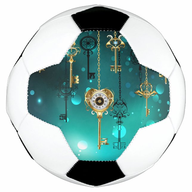 Ballon De Foot Skeleton Keys on Green Background (Devant)