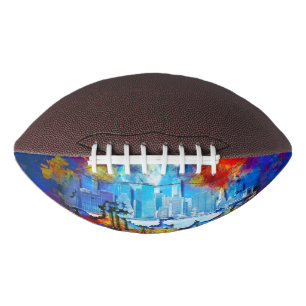 Ballon De Foot SlipperyJoe NYC graffiti lune entourée de tourbill