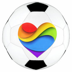 Ballon De Foot SlipperyJoe's cœur en forme arc-en-ciel rouge oran