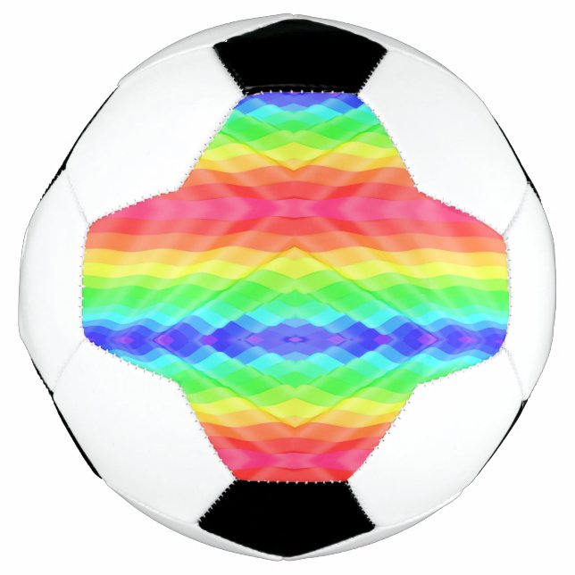 Ballon De Foot Soccer ball featuring a vibrant rainbow geometric  (Devant)