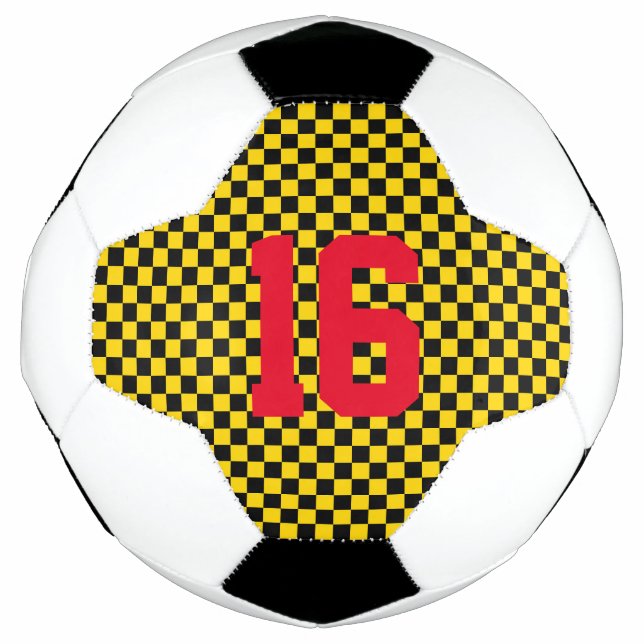 Ballon De Foot Sports Checkerboard Team Player NUMBER But (Devant)