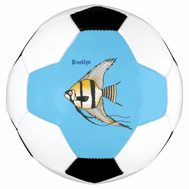 Ballon De Foot Striped angelfish cartoon (Devant)