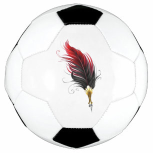 Ballon De Foot Stylo rouge en plumes avec nib or