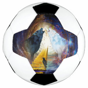 Ballon De Foot Super loup noir et blanc