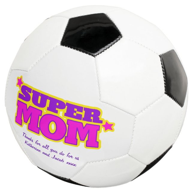 Ballon De Foot Super Maman message personnalisé rose violet boule (3/4)