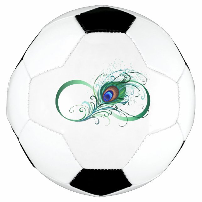 Ballon De Foot Symbole d'infini avec plume de paon (Devant)