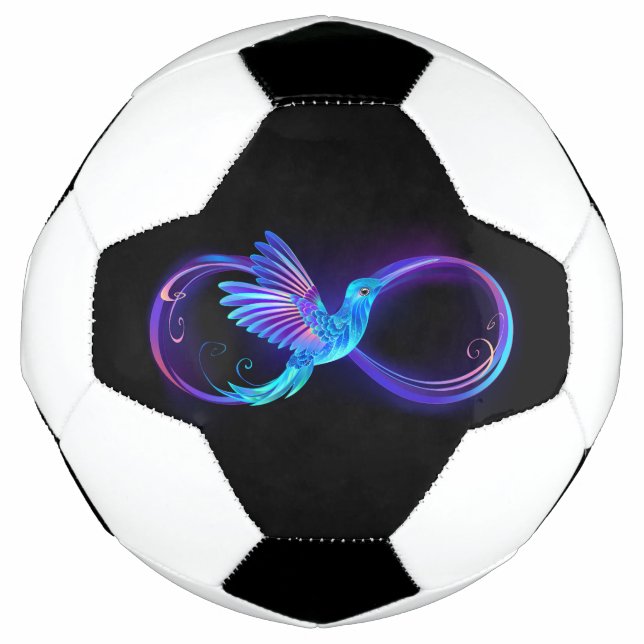 Ballon De Foot Symbole d'infini néon avec colibri brillant (Devant)