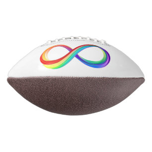Ballon De Foot Symbole d'infinité arc-en-ciel stratifié