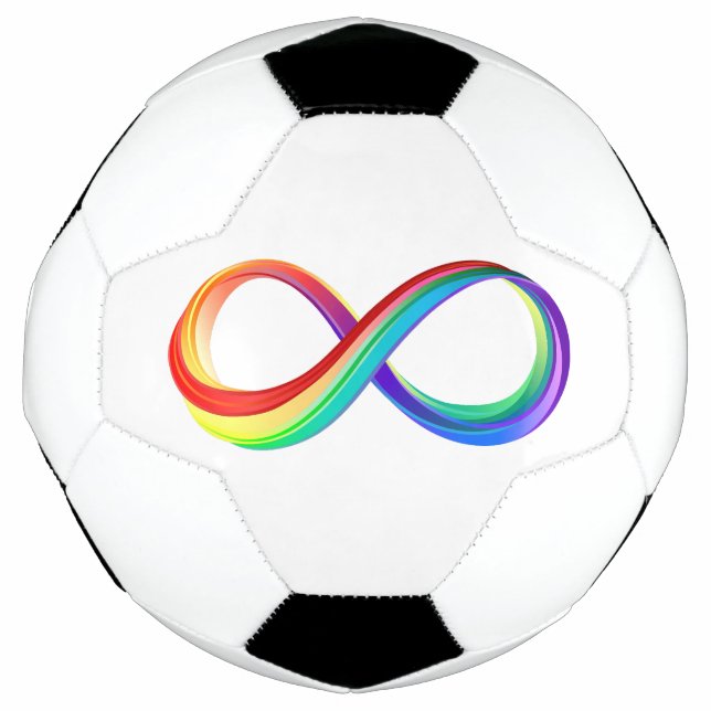 Ballon De Foot Symbole d'infinité arc-en-ciel stratifié (Devant)