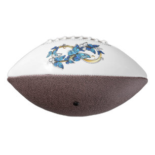 Ballon De Foot Symbole Infini de Papillons Morpho Bleus