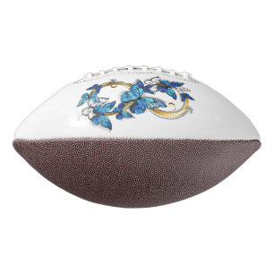 Ballon De Foot Symbole infini de papillons Morpho bleus