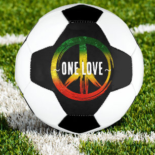 Ballon De Foot SYMBOLE Jamaïcain One Love Rasta Color Peace