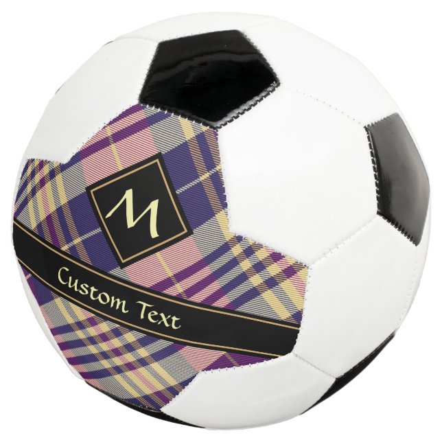 Ballon De Foot Tartan mauve, or et bleu (3/4)