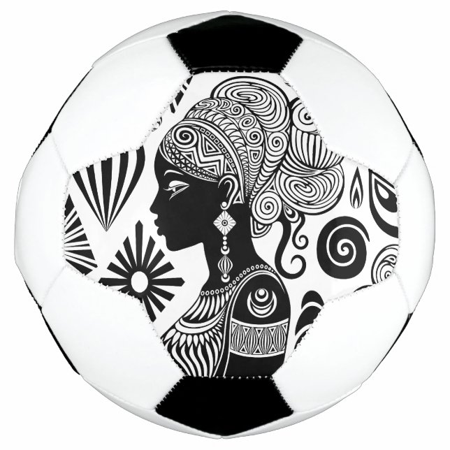 Ballon De Foot Tatouage Tribal Portrait de Fille Africaine (Devant)