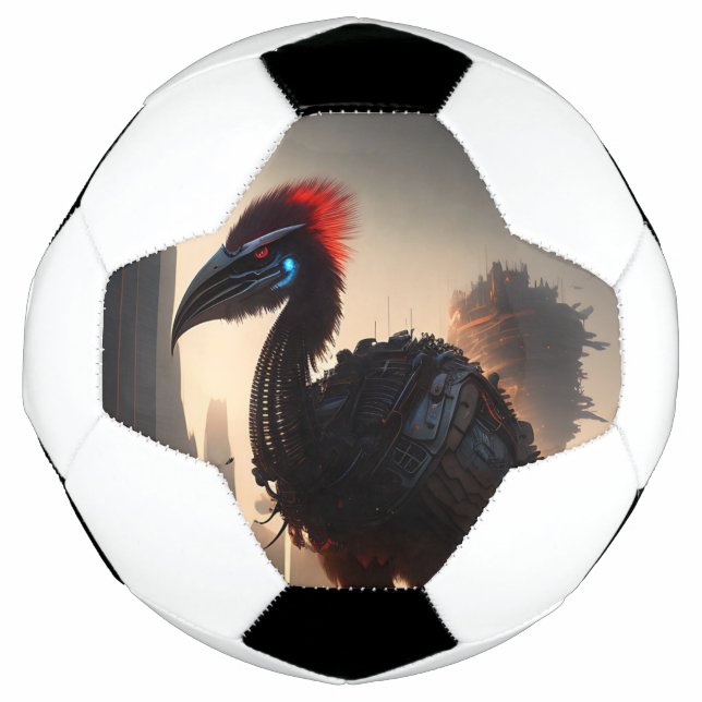 Ballon De Foot "Techno-Feathers : Le robot futuriste Emu" (Devant)