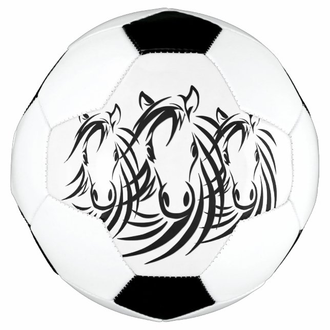 Ballon De Foot Têtes de cheval noir (Devant)