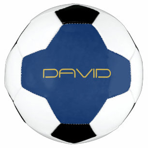 Ballon De Foot Texte élégant modifiable Or et bleu marine
