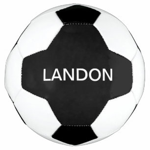 Ballon De Foot Texte modifiable moderne   Noir et blanc