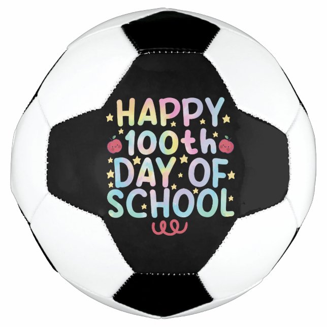 Ballon De Foot Tie Dye Happy 100e jour d'école Enseignant Élève  (Devant)