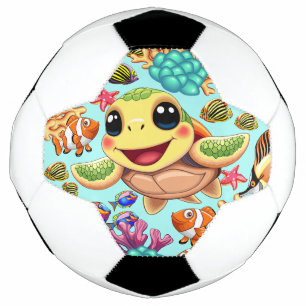 Ballon De Foot Tortue de mer Bébé heureux et mignonne personnage