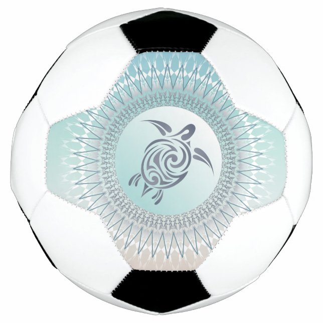 Ballon De Foot Tortue de style plage et Mandala (Devant)