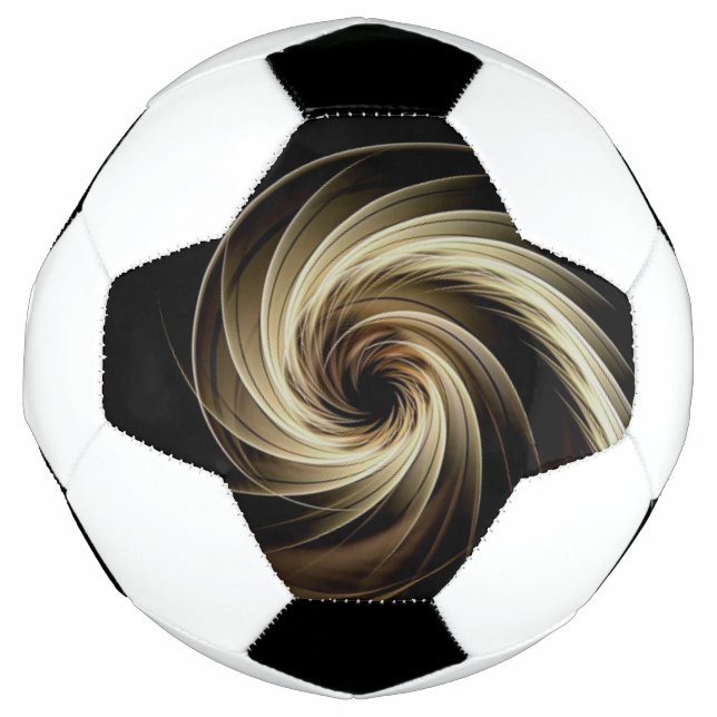 Ballon De Foot Tourbillon doré sur fond noir  (Devant)