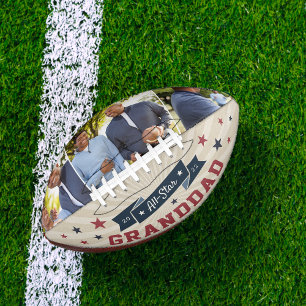 Ballon De Foot Tout Grand-Père Étoile   Photo de grand-père perso