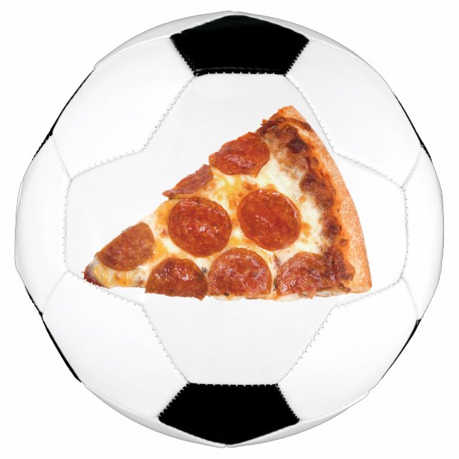 Ballon De Foot tranche de pizza pepperoni classique de SlipperyJo (Devant)