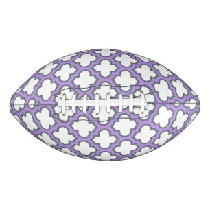 Ballon De Foot Trellis blanc et violet, treillis, Quatrefoil