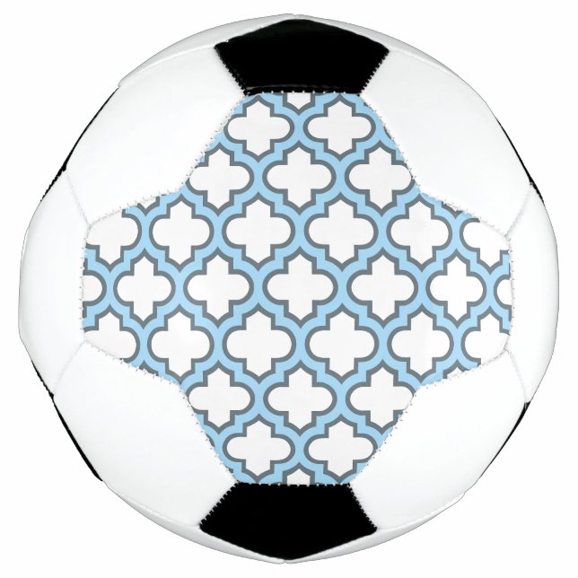 Ballon De Foot Trellis bleu blanc et bébé, treillis, Quatrefoil (Devant)