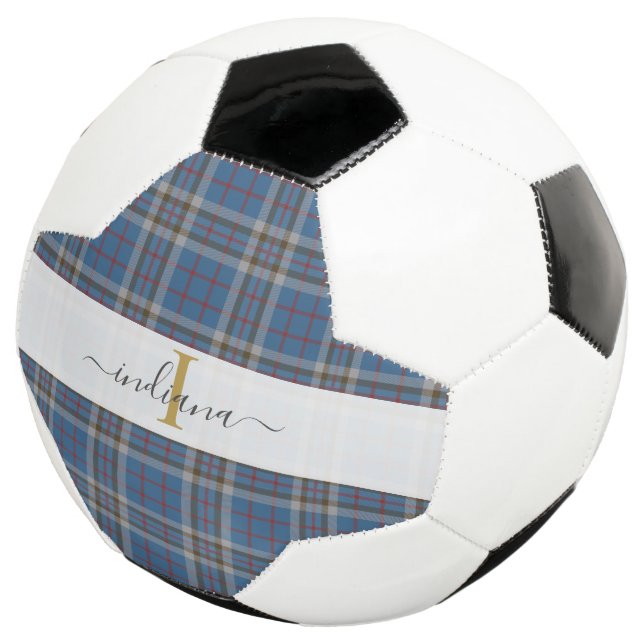 Ballon De Foot Typographie de script à carreaux Monogram Rustique (3/4)