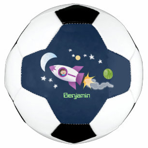 Ballon De Foot Un adorable vaisseau-fusée dans l'espace dessin an