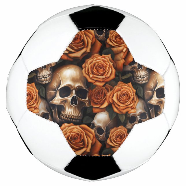 Ballon De Foot Un crâne et une série Rose 9 (Devant)
