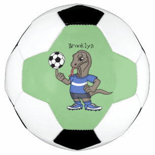 Ballon De Foot Un dragon de Komodo amusant qui joue au dessin ani
