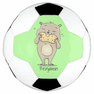 Ballon De Foot Un joli hamster souriant avec un dessin animé d'ar