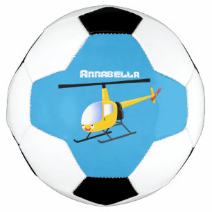 Ballon De Foot Un joli hélicoptère de dessin animé jaune