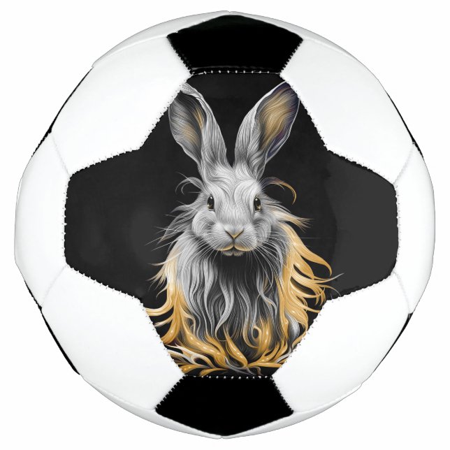 Ballon De Foot Un lapin gris génial en feu (Devant)