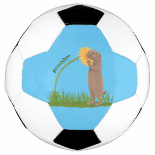 Ballon De Foot Un mignon chien de prairie reniflant la caricature
