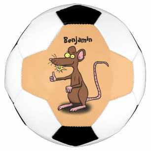 Ballon De Foot Un rat brun mignon pouce vers le haut dessin animé