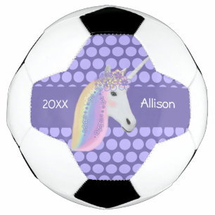 Ballon De Foot Unicorne Personnalisée Arc-en-ciel Bal de soccer