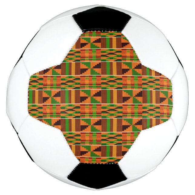 Ballon De Foot Unique Africain Orange Classic Kente (Devant)