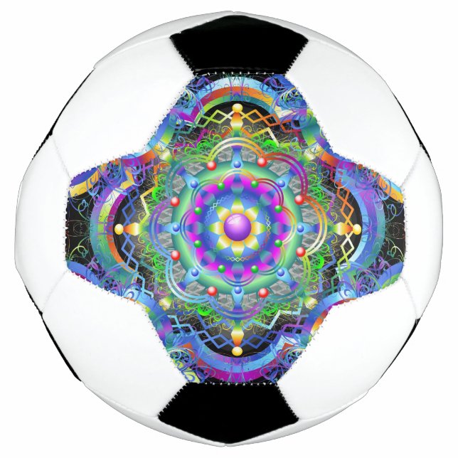 Ballon De Foot Univers Mandala Couleurs Psychédéliques (Devant)