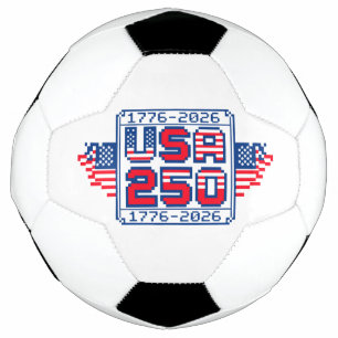 Ballon De Foot USA 250 – 1776 à 2026 Pixel Art