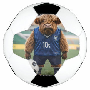 Ballon De Foot Vache Amusante Des Highlands, Vêtue Pour Le Footba