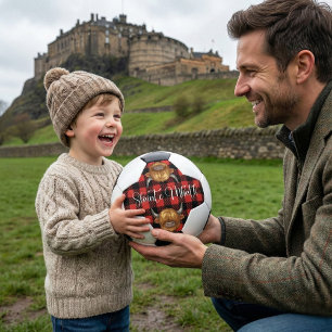 Ballon De Foot Vache des Highlands Écossais   Tartan Rouge, Cadea